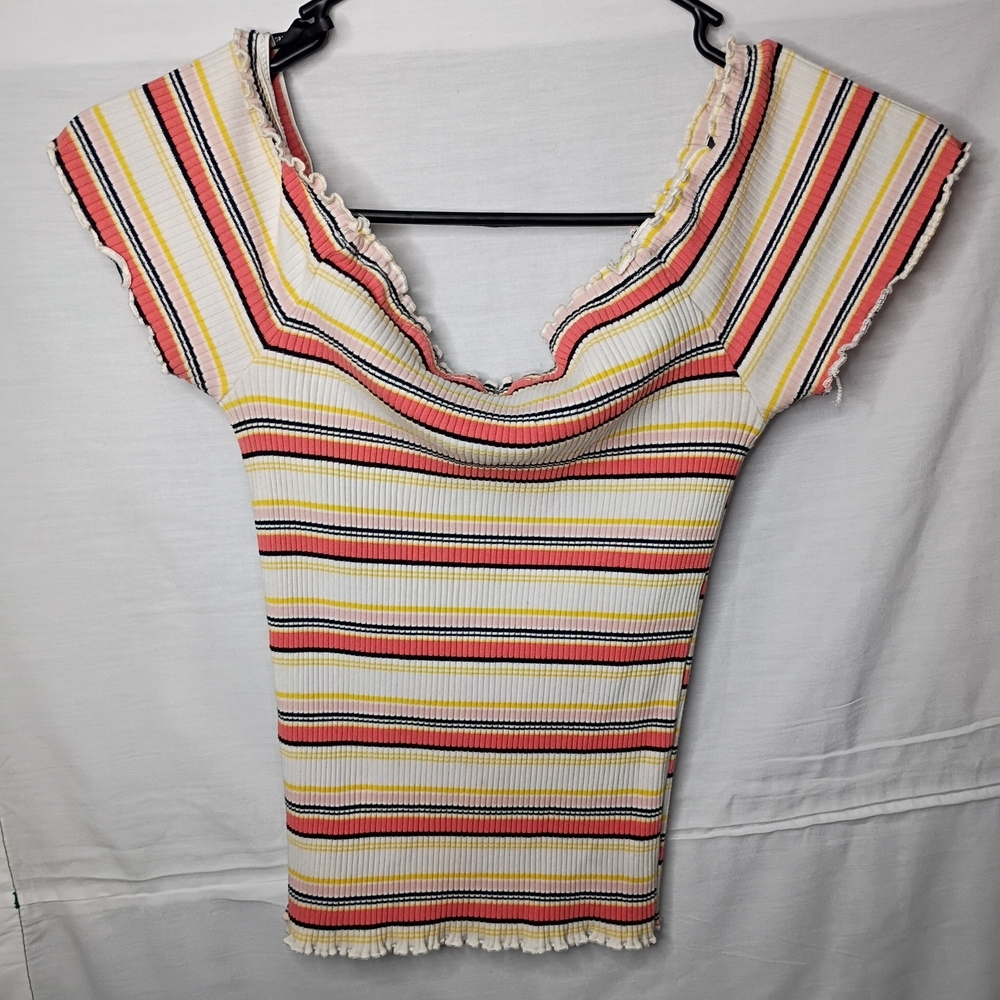 Forever 21 Multicolor Striped Ruffle Tee - Picture 6 of 9